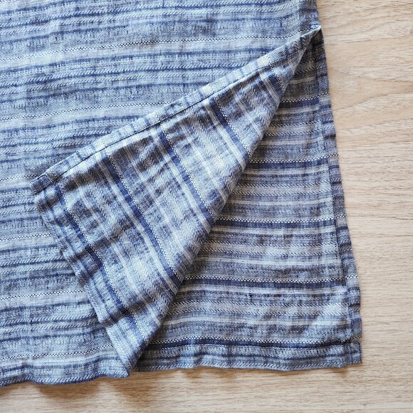 NWT Pure Jill Linen Tunic Maxi Shift Dress Key-Hole Sleeveless Pocket Sapphire - Picture 8 of 12